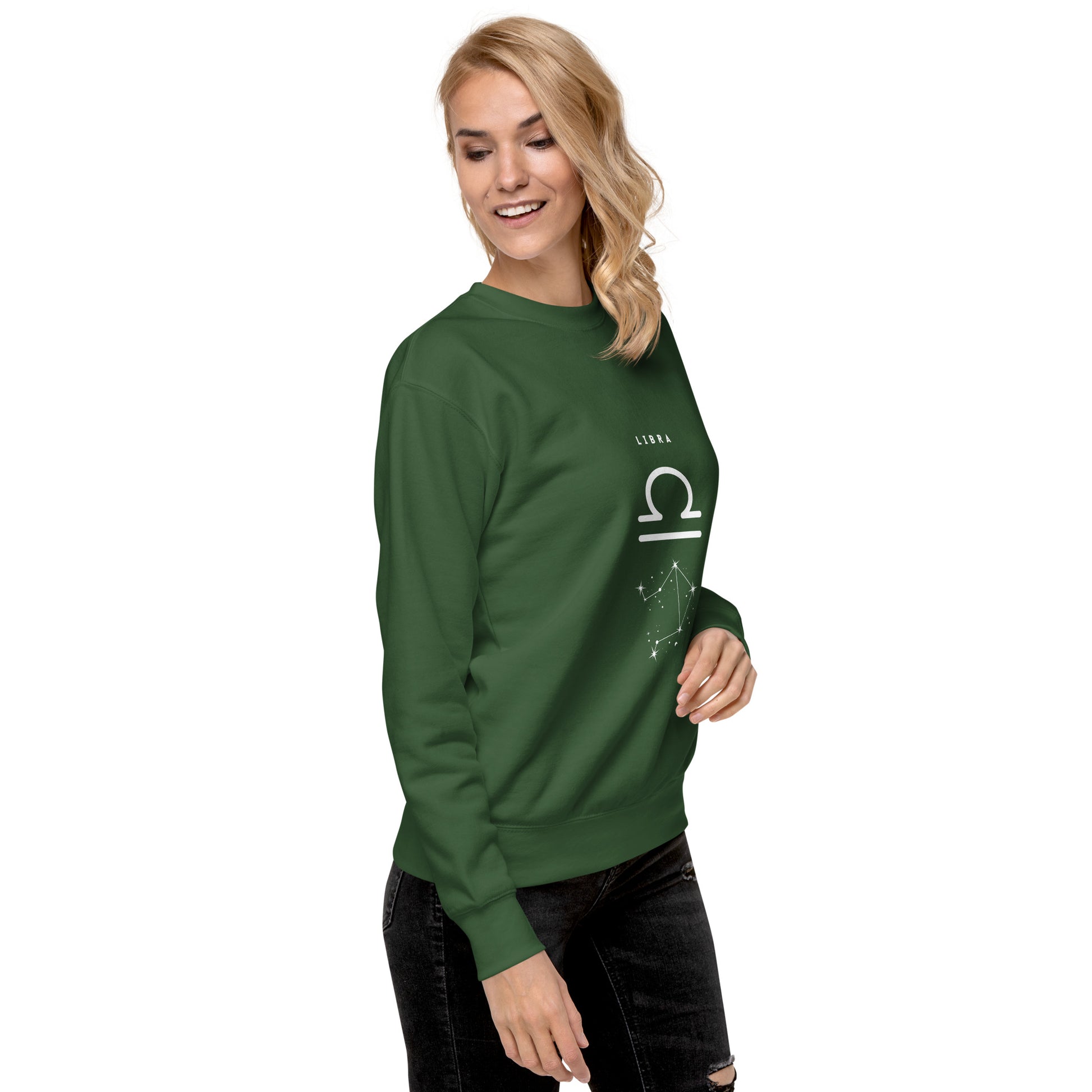 Balance Court Sweatshirt - Left Placement image 46: Latte version, size S with front view, right-side angle of the Libra range.