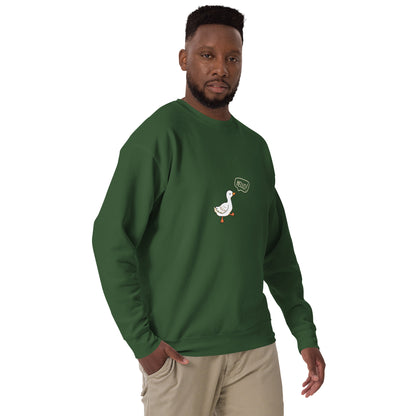 Quacksy Sweatshirt product image 27 in Vintage Black, size M, with front view, right-side angle and design placement.