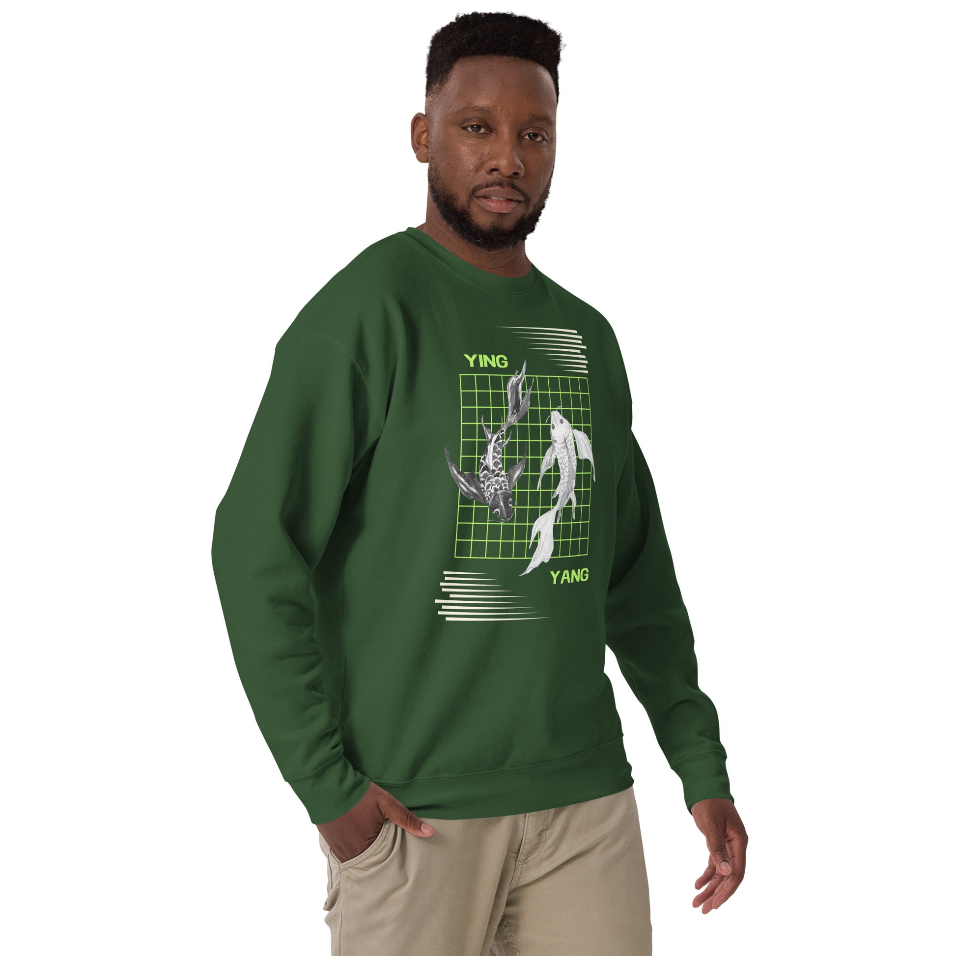 Equinoxe Sweatshirt image 27 in Vintage Black, size M, showing front view, right-side angle for the Ying and Yang design.