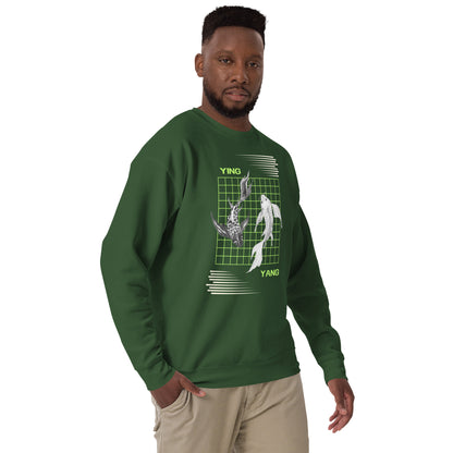 Equinoxe Sweatshirt image 27 in Vintage Black, size M, showing front view, right-side angle for the Ying and Yang design.