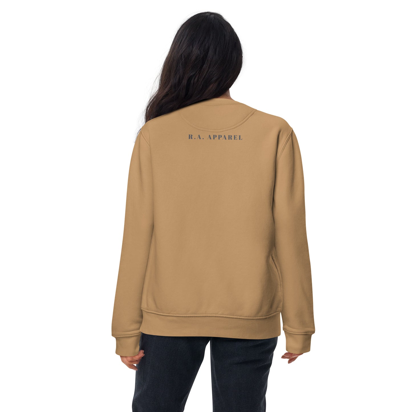 Astral Circle Sweatshirt - Left Placement by R.A. Apparel, image 23, back view, Vintage Black, size L, left placement.