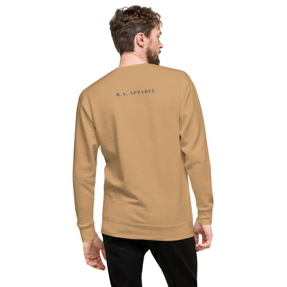 Solara Sweatshirt product image 68 in Agave, size L, with back view and design placement.