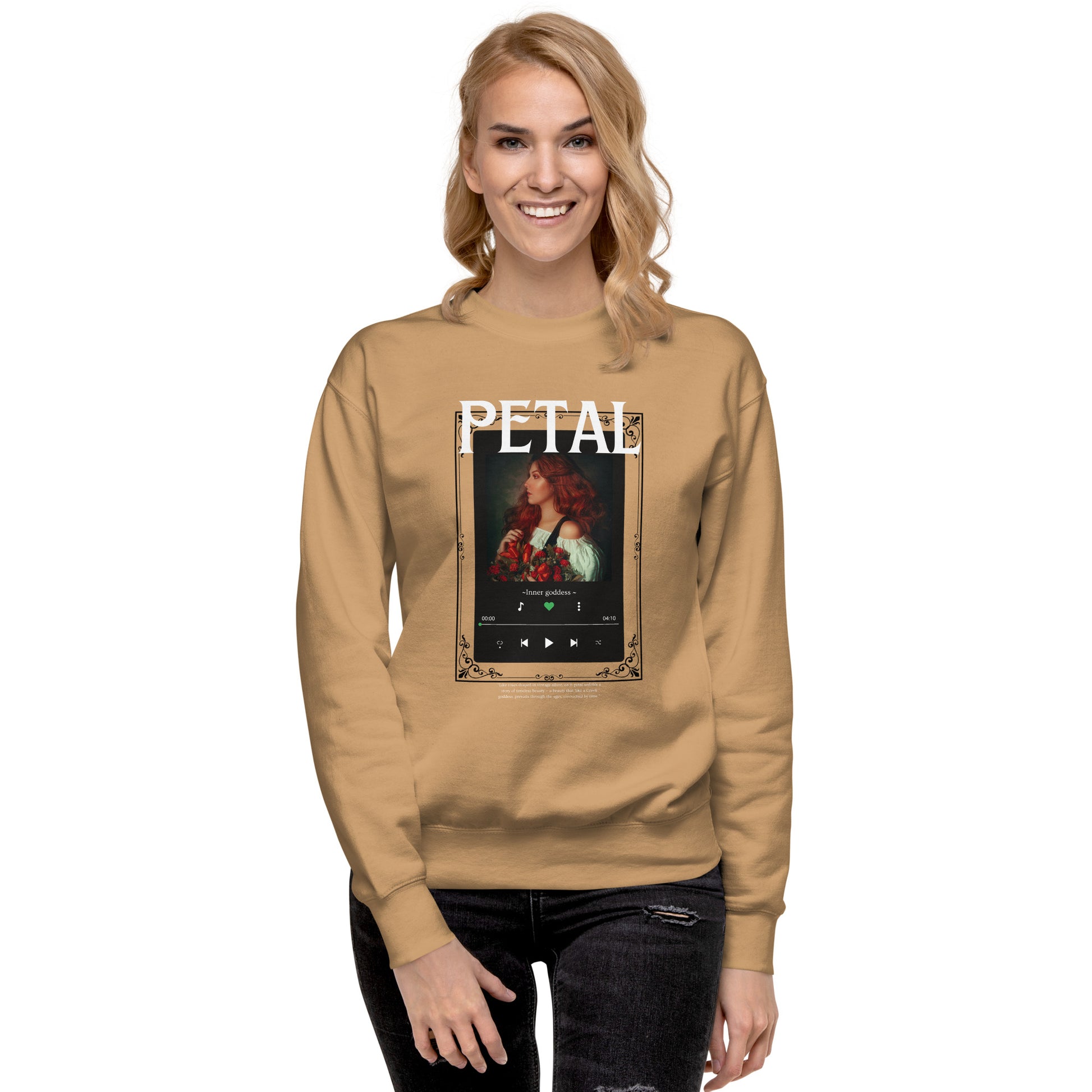 Petaline Sweatshirt by R.A. Apparel, image 80, front view, Lavender, size 2XL, design placement.