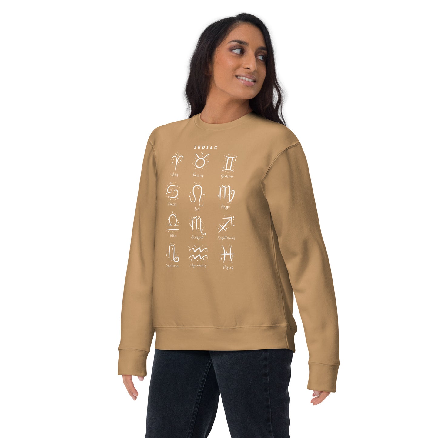 Image 24 of Vintage Black Astral Circle Sweatshirt - Left Placement, size XL, with Zodiac artwork visible in front view.