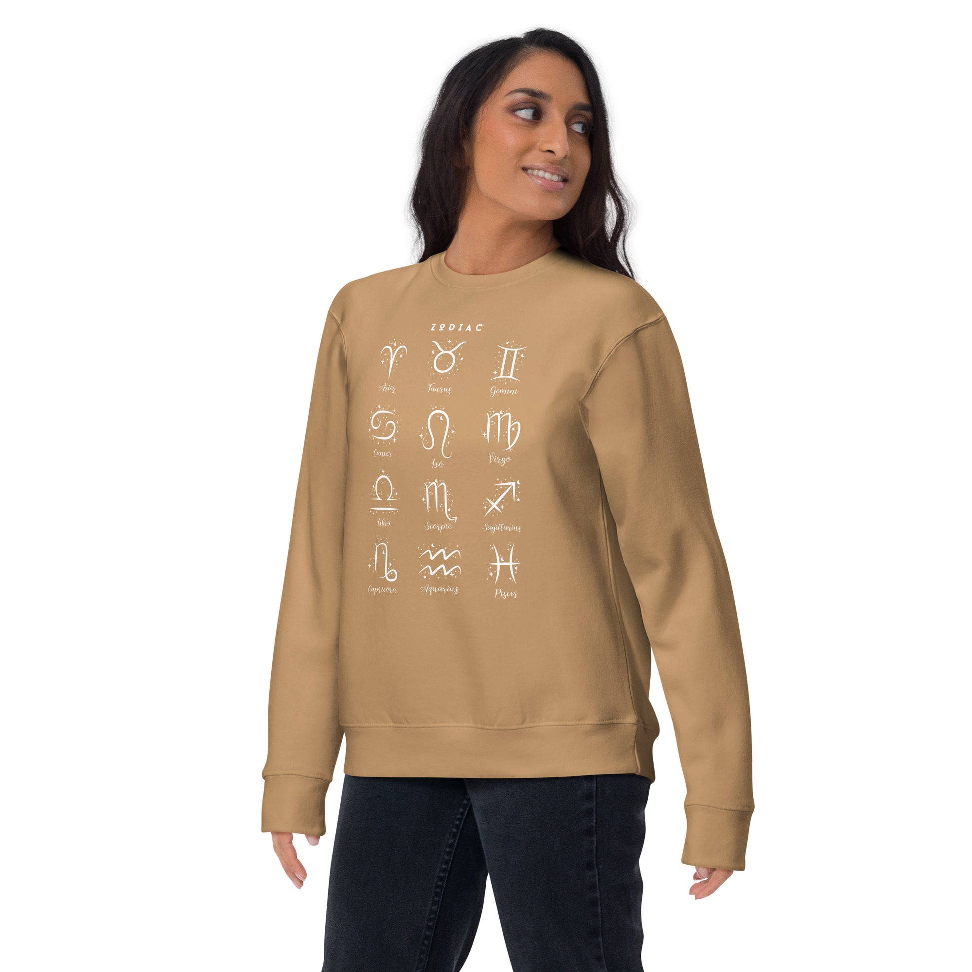 Image 24 of Vintage Black Astral Circle Sweatshirt - Left Placement, size XL, with Zodiac artwork visible in front view.