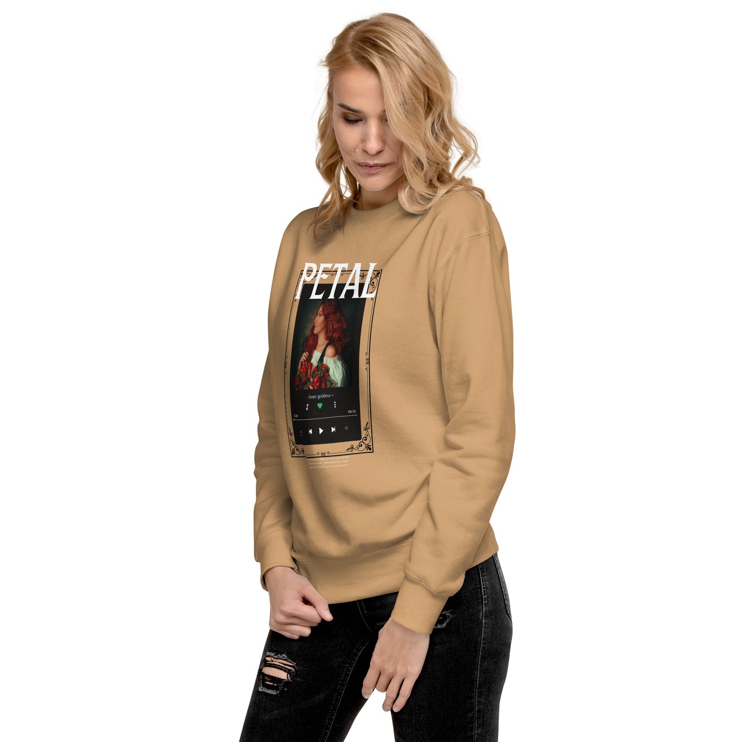 Petaline Sweatshirt image 82 in Bone, size M, showing front view, left-side angle for the Petal design.