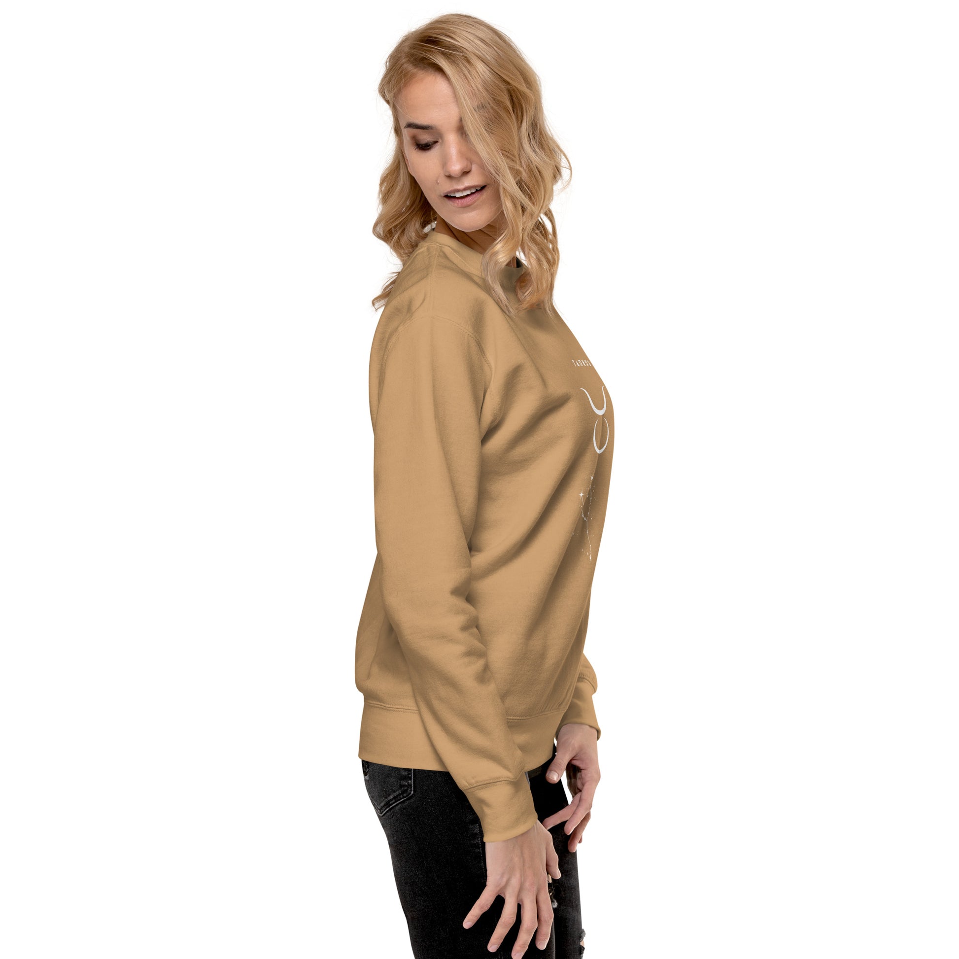 Bullborne Sweatshirt - Left Placement by R.A. Apparel, image 83, right-side angle, selected colour, left placement.
