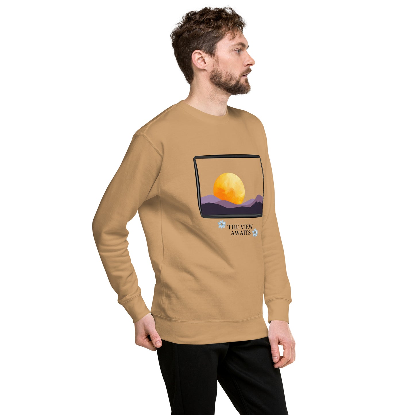 Avenor Sweatshirt product image 71 in Light Pink, size S, with front view, right-side angle and design placement.