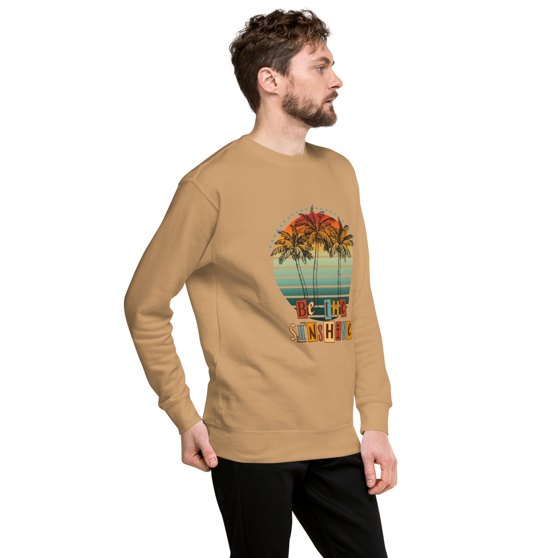 Solara Sweatshirt image 71: Light Pink version, size S with front view, right-side angle of the Be the Sunshine range.