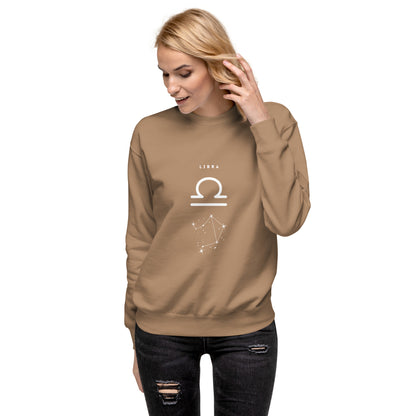 Balance Court Sweatshirt - Left Placement image 64 in Agave, size XL, showing front view for the Libra design.