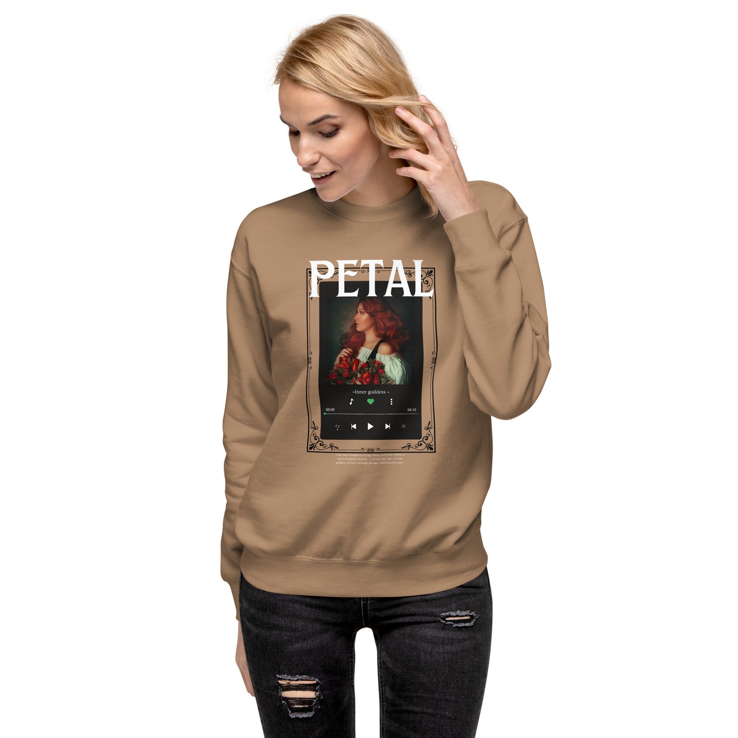 Petaline Sweatshirt product image 64 in Carbon Grey, size XL, with front view and design placement.