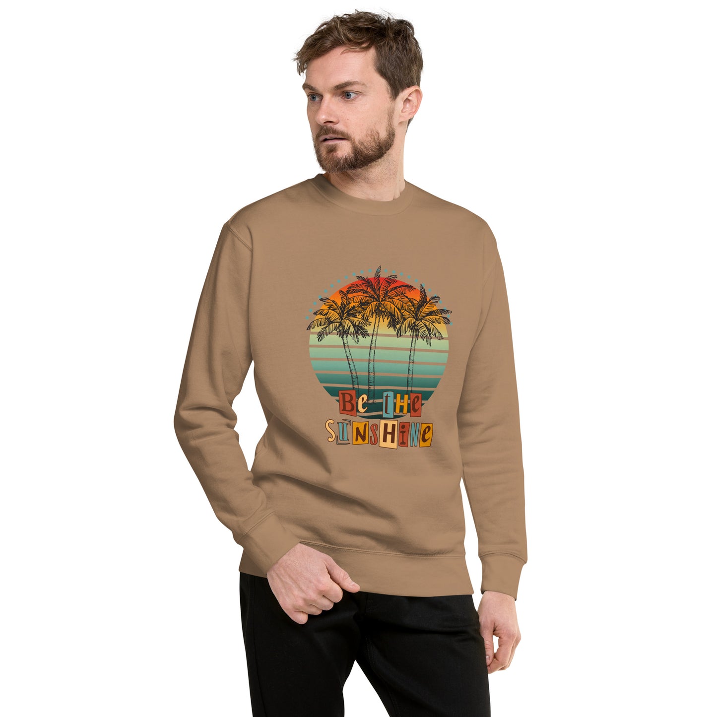 Image 55 of Dusty Rose Solara Sweatshirt, size 2XL, with Be the Sunshine artwork visible in front view.