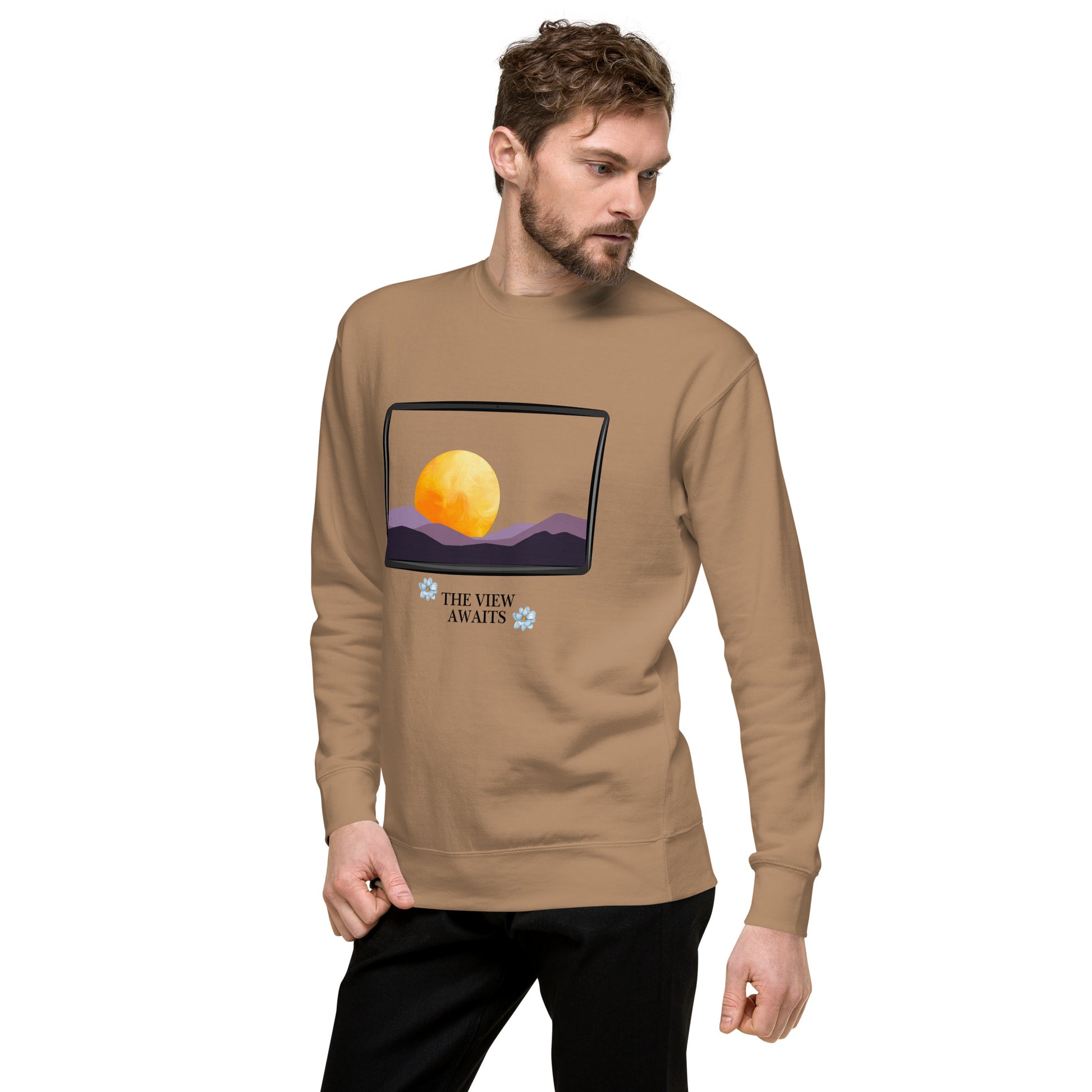 Avenor Sweatshirt product image 57 in Khaki, size M, with front view, left-side angle and design placement.