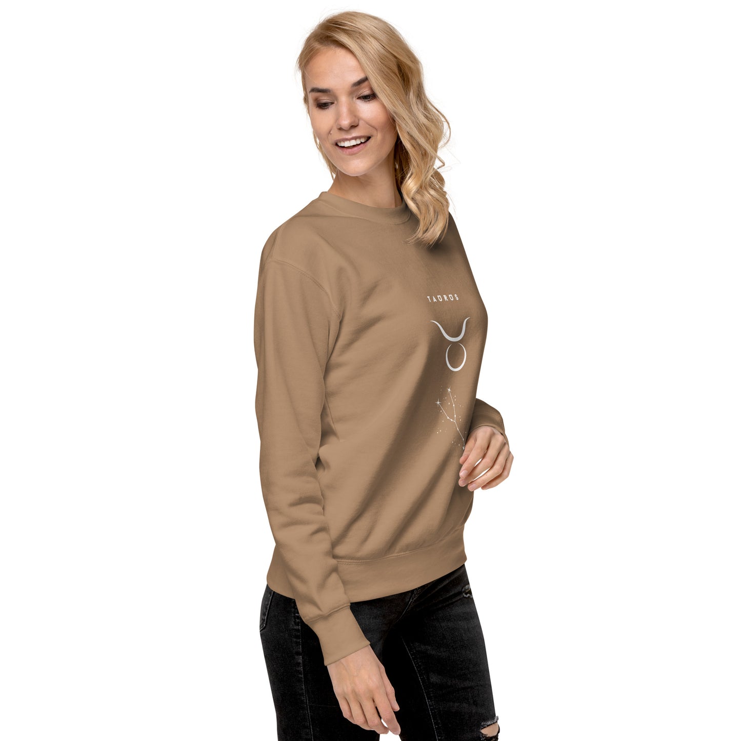 Bullborne Sweatshirt - Left Placement by R.A. Apparel, image 70, front view, right-side angle, Sky Blue, size M, left placement.