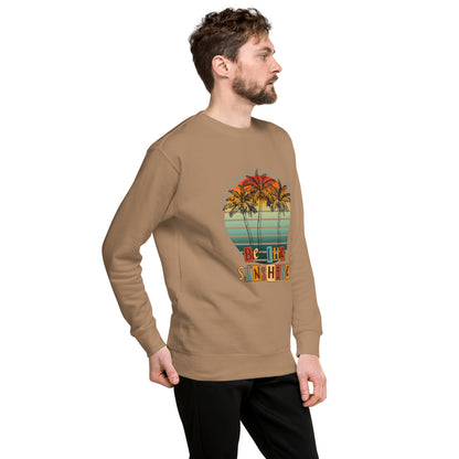 Solara Sweatshirt by R.A. Apparel, image 59, front view, right-side angle, Khaki, size XL, design placement.
