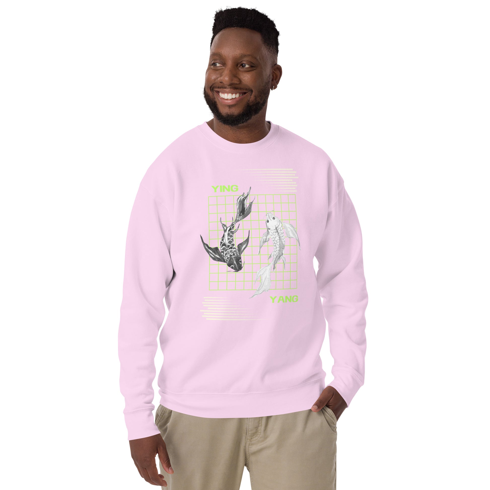 Equinoxe Sweatshirt by R.A. Apparel, image 62, front view, Carbon Grey, size M, design placement.