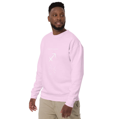 Image 63 of Lavender Arrowborne Sweatshirt - Left Placement, size L, with Sagittarius artwork visible in front view, left-side angle.