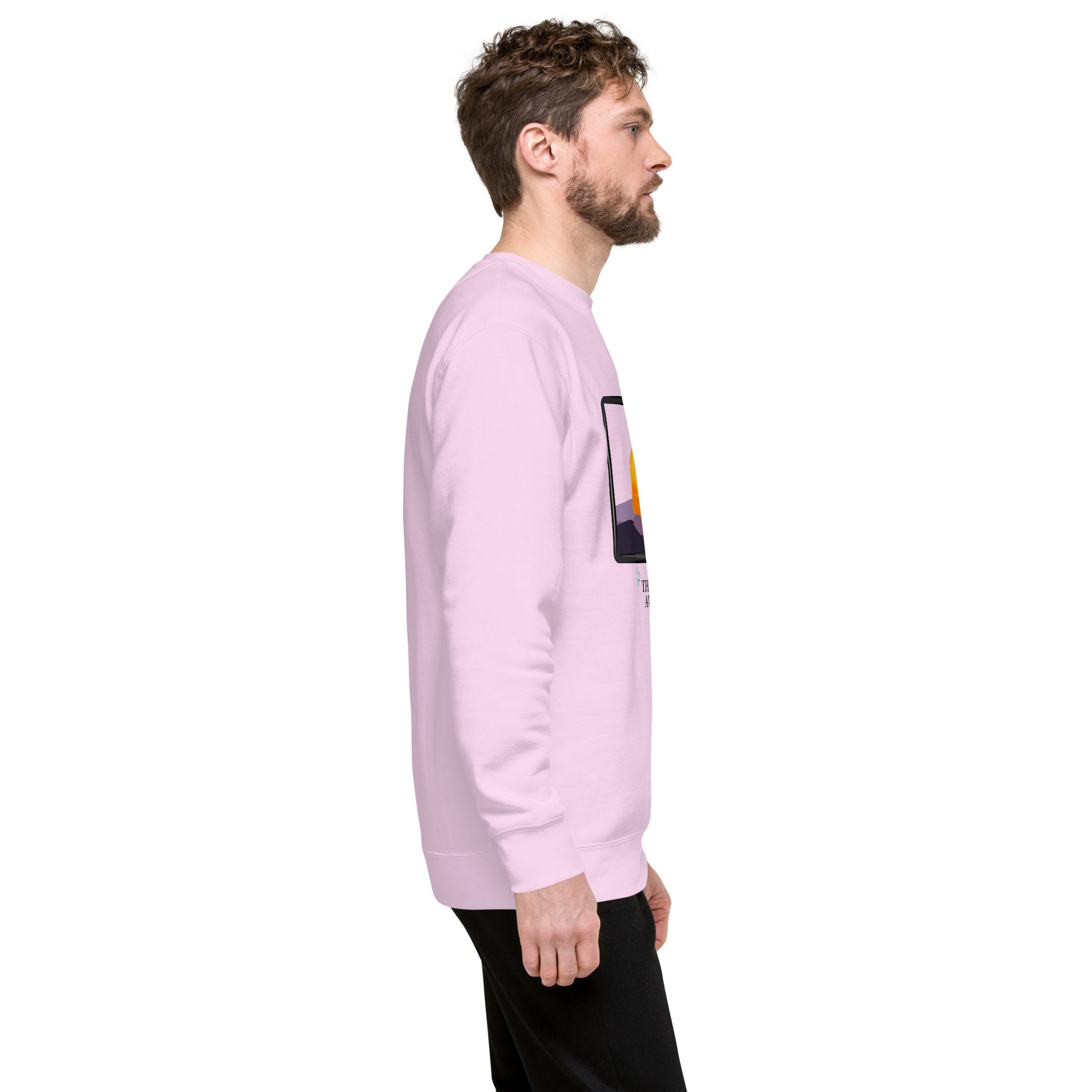 Avenor Sweatshirt by R.A. Apparel, image 96, right-side angle, selected colour, design placement.