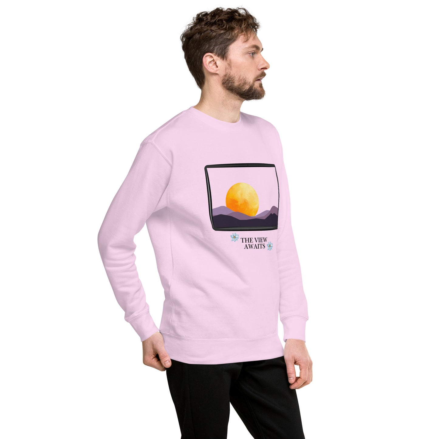 Avenor Sweatshirt by R.A. Apparel, image 95, front view, right-side angle, White, size 2XL, design placement.