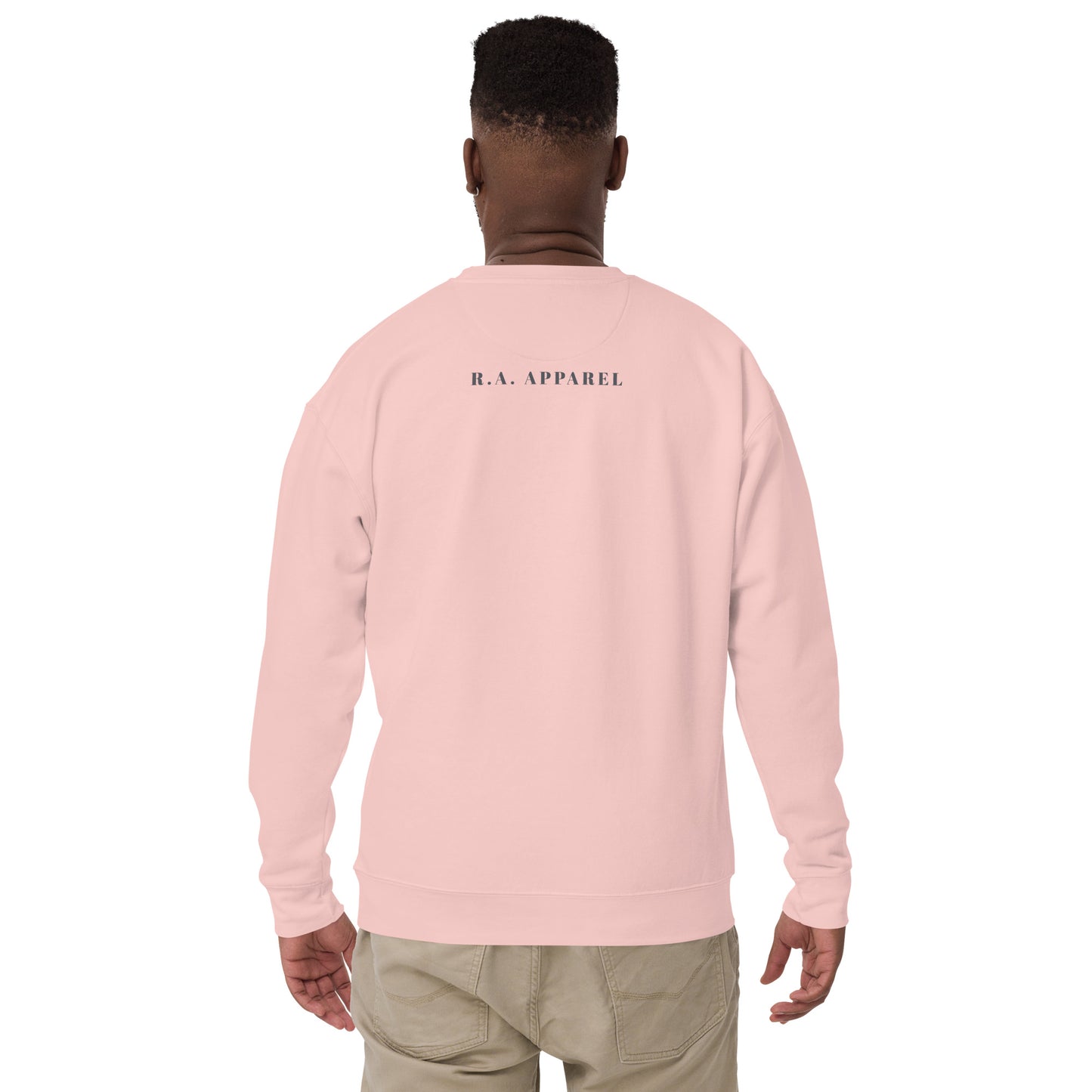 Image 57 of Khaki Quacksy Sweatshirt, size M, with Hello Duck artwork visible in back view.