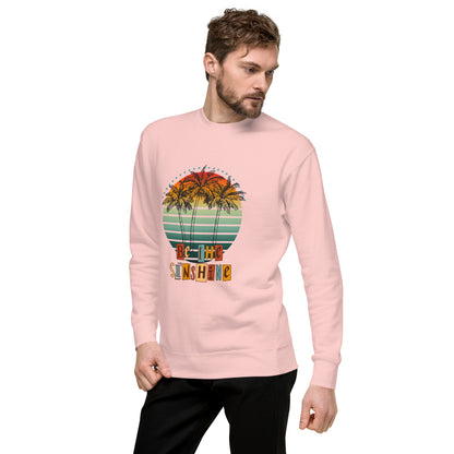 Solara Sweatshirt image 87 in Sky Blue, size M, showing front view, left-side angle for the Be the Sunshine design.