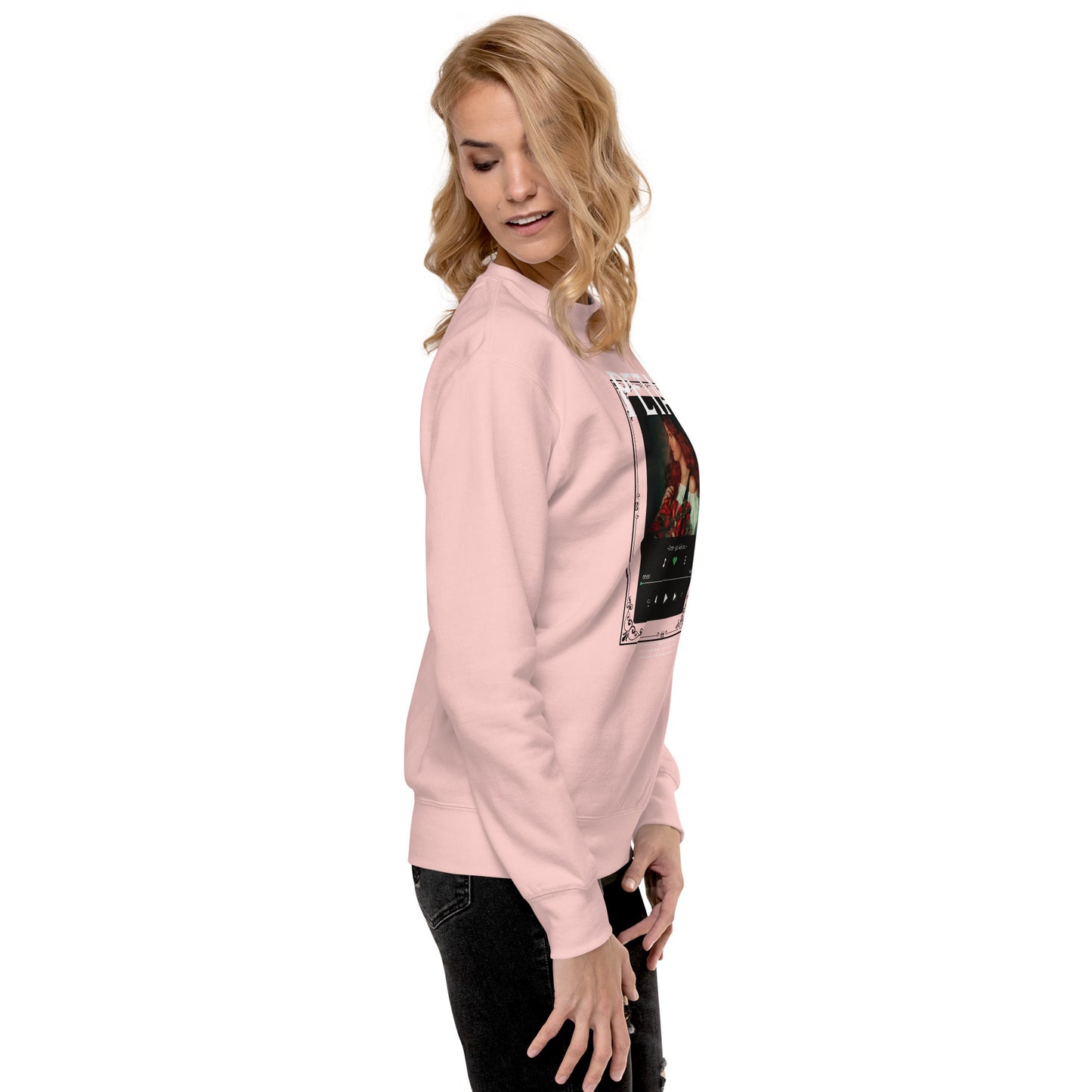 Image 104 of selected colour Petaline Sweatshirt, with Petal artwork visible in right-side angle.
