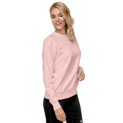 Image 105 of selected colour Bullborne Sweatshirt - Left Placement, with Taurus artwork visible in front view, right-side angle.