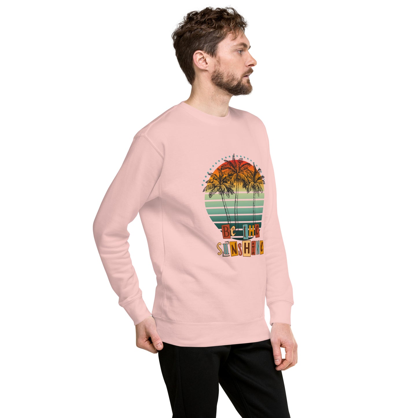 Solara Sweatshirt by R.A. Apparel, image 89, front view, right-side angle, Sky Blue, size XL, design placement.
