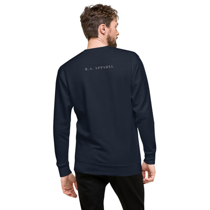 Quiet Peace Sweatshirt - Left Placement product image 17 in Charcoal Heather, size 2XL, with back view and left placement.