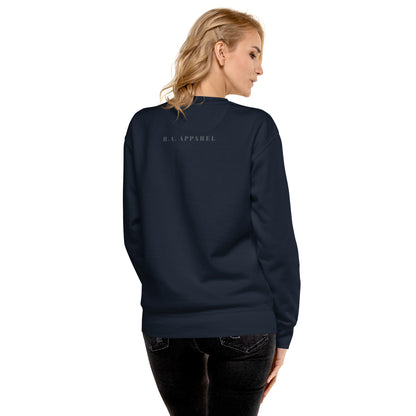 Bullborne Sweatshirt - Left Placement by R.A. Apparel, image 14, back view, Charcoal Heather, size M, left placement.