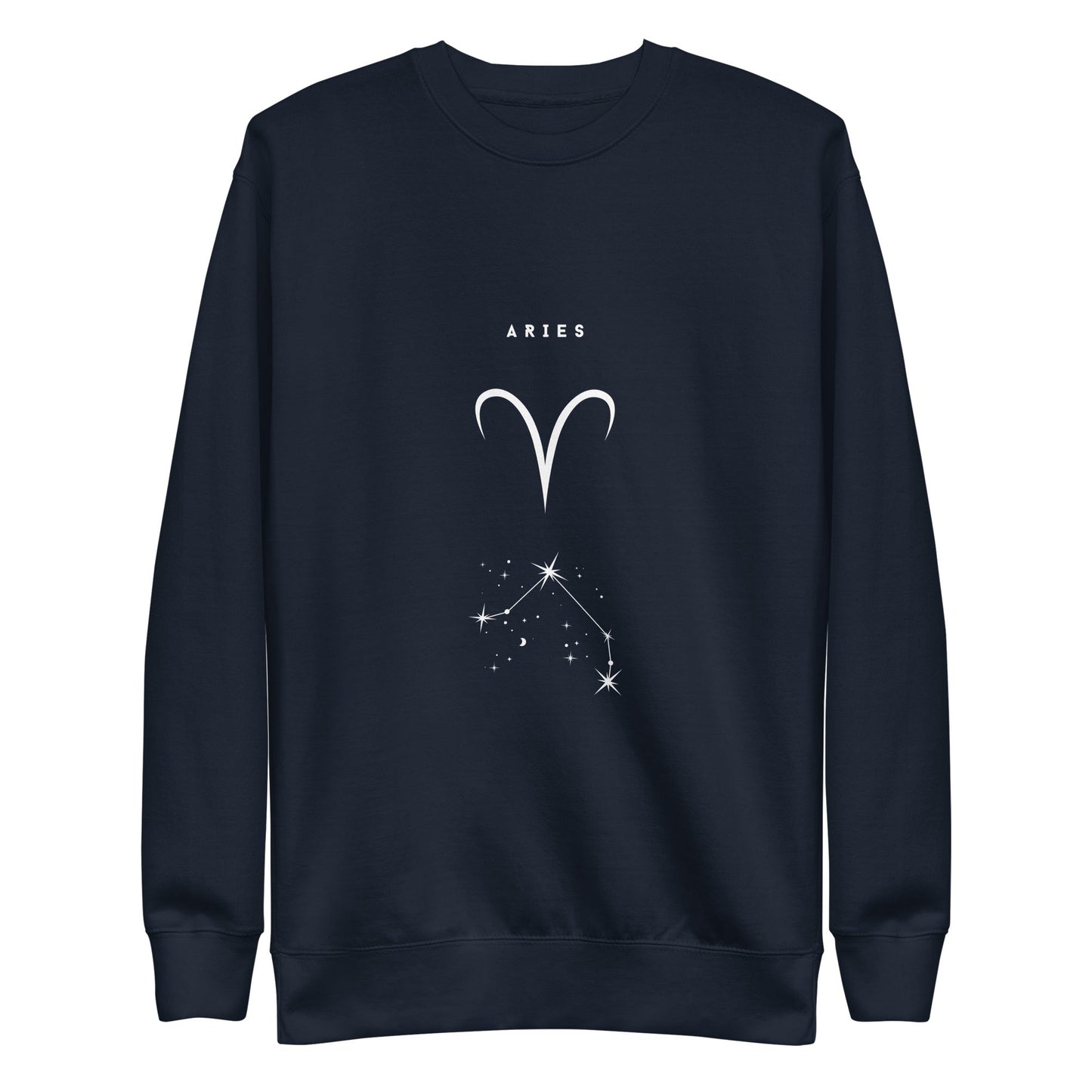 Marsborne Sweatshirt - Left Placement image 2 in Black, size M, showing front view for the Aries design.