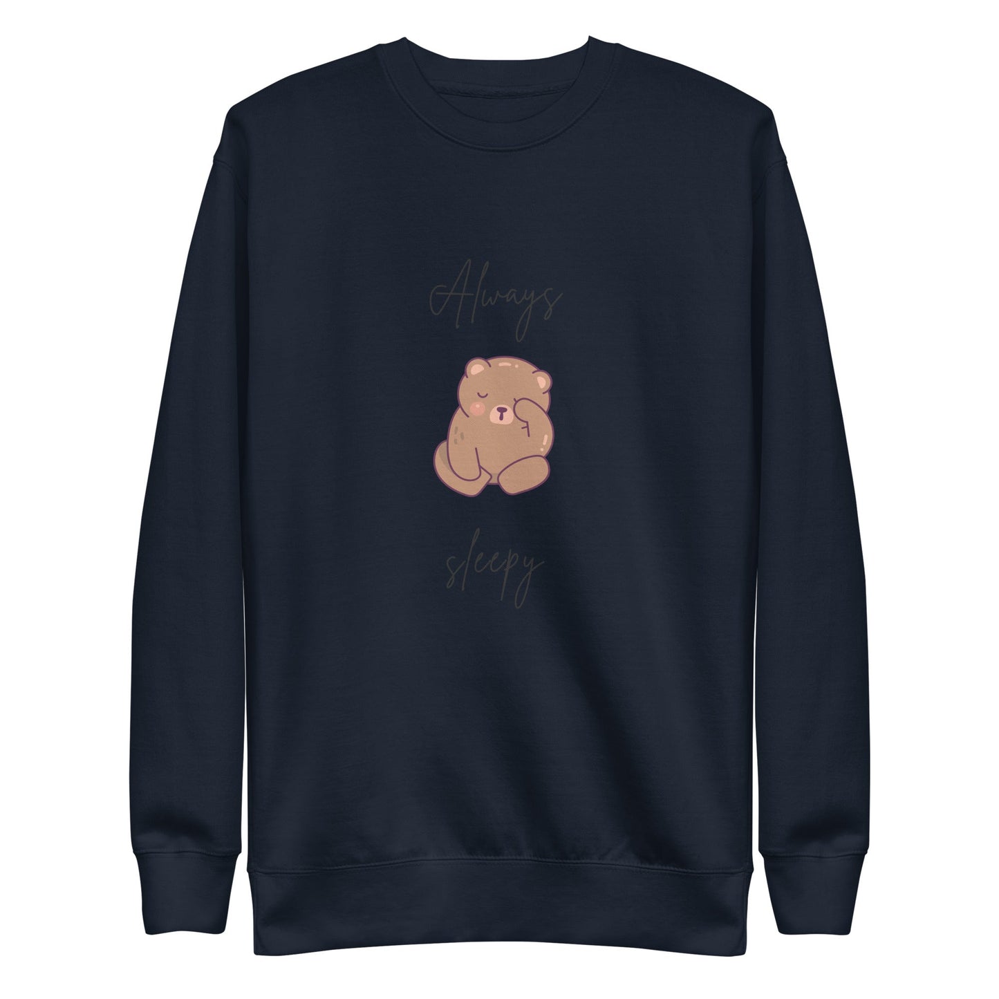 Nightcall Sweatshirt - Left Placement image 2 in Black, size M, showing front view for the Always Sleepy design.