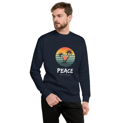 Quiet Peace Sweatshirt - Left Placement image 15 in Charcoal Heather, size L, showing front view for the Peace design.