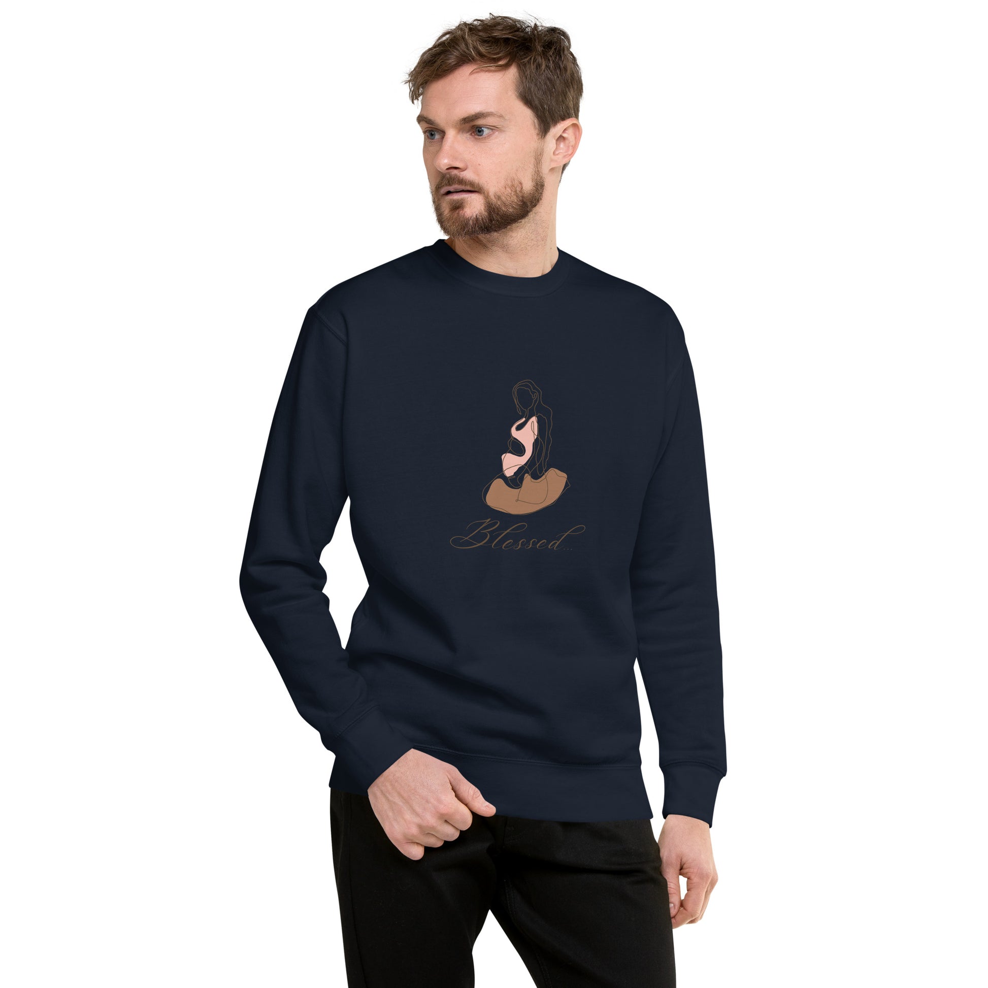 Image 25 of Vintage Black Grace Mark Sweatshirt - Left Placement, size S, with Blessed artwork visible in front view.