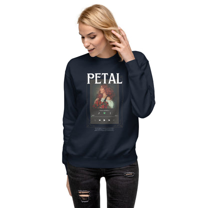 Petaline Sweatshirt image 8 in Navy Blazer, size L, showing front view for the Petal design.