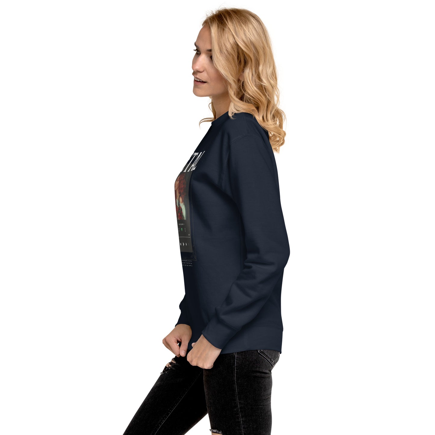 Petaline Sweatshirt image 12: Cardinal version, size M with left-side angle of the Petal range.