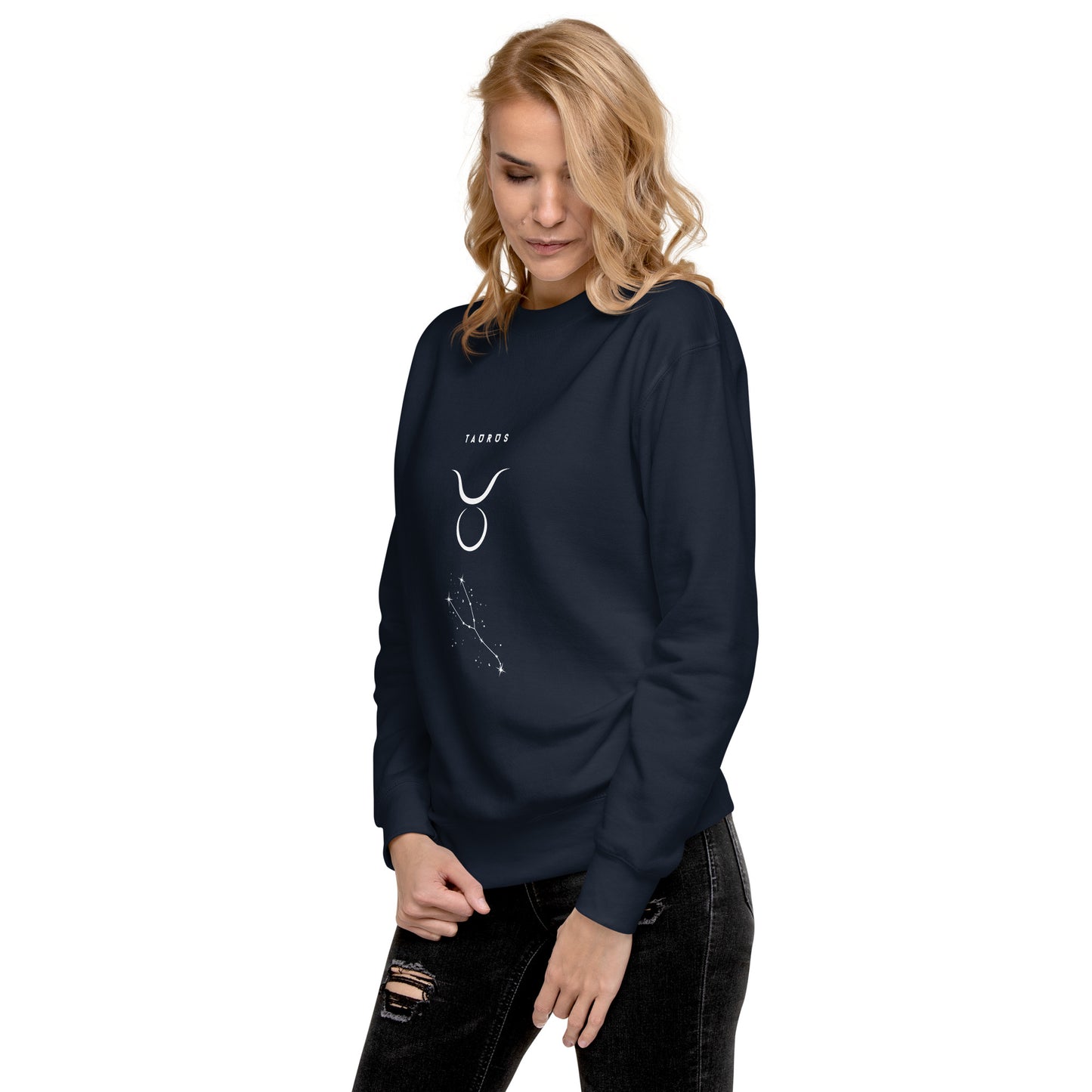 Bullborne Sweatshirt - Left Placement image 10 in Cardinal, size M, showing front view, left-side angle for the Taurus design.