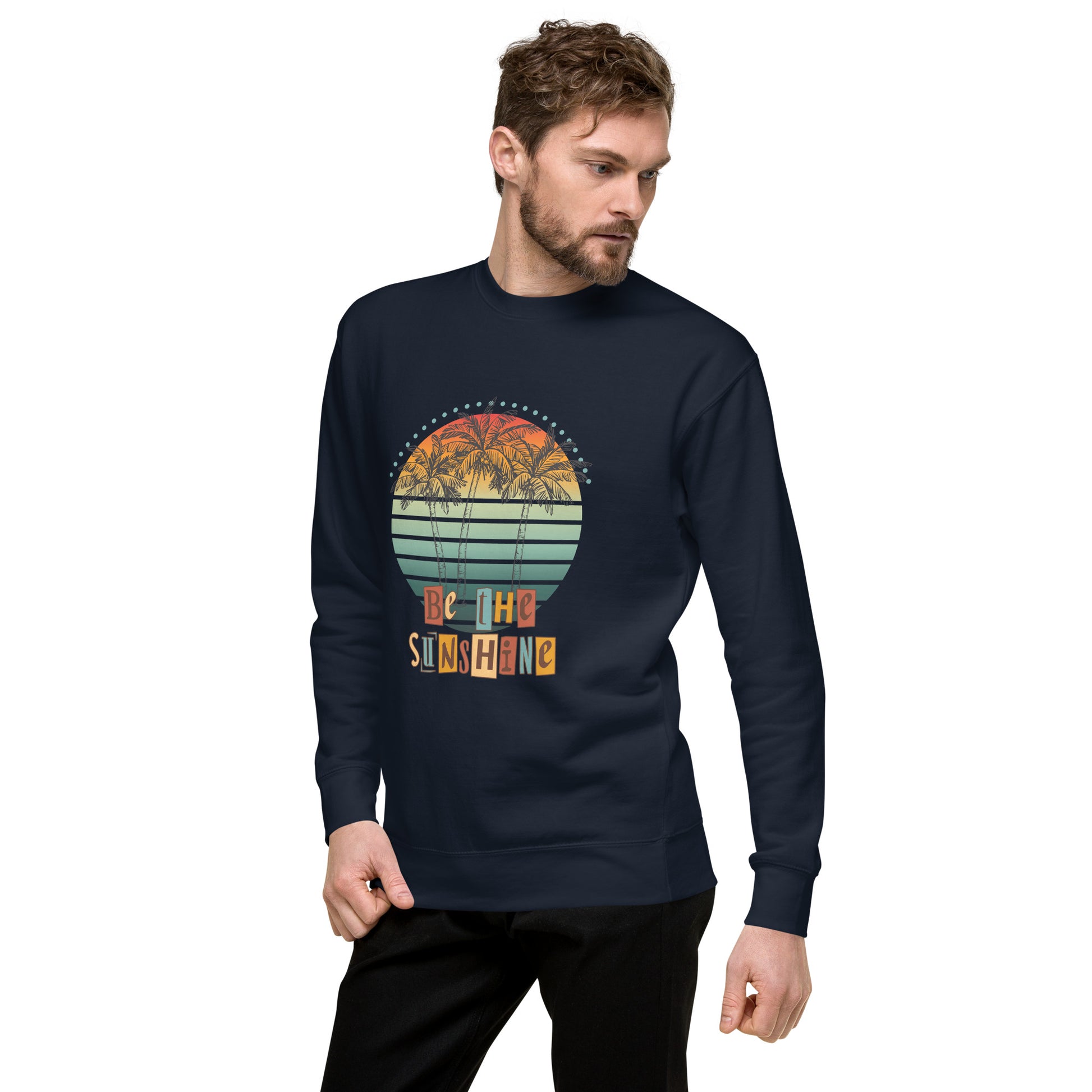 Solara Sweatshirt product image 9 in Navy Blazer, size XL, with front view, left-side angle and design placement.