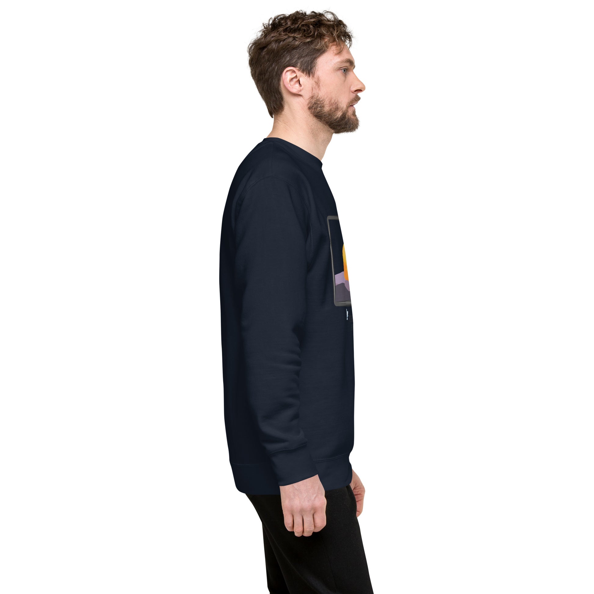 Avenor Sweatshirt product image 11 in Cardinal, size S, with right-side angle and design placement.