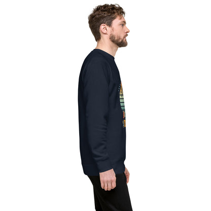 Solara Sweatshirt by R.A. Apparel, image 11, right-side angle, Cardinal, size S, design placement.