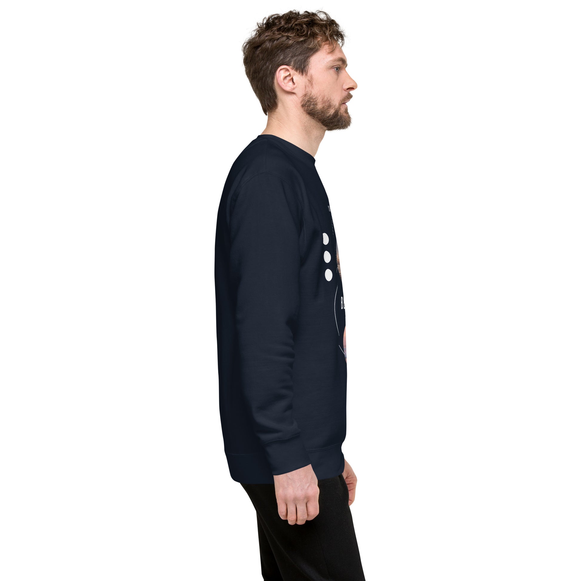 Coastline Attitude Sweatshirt - Left Placement image 29 in Vintage Black, size 2XL, showing right-side angle for the Beach Please design.