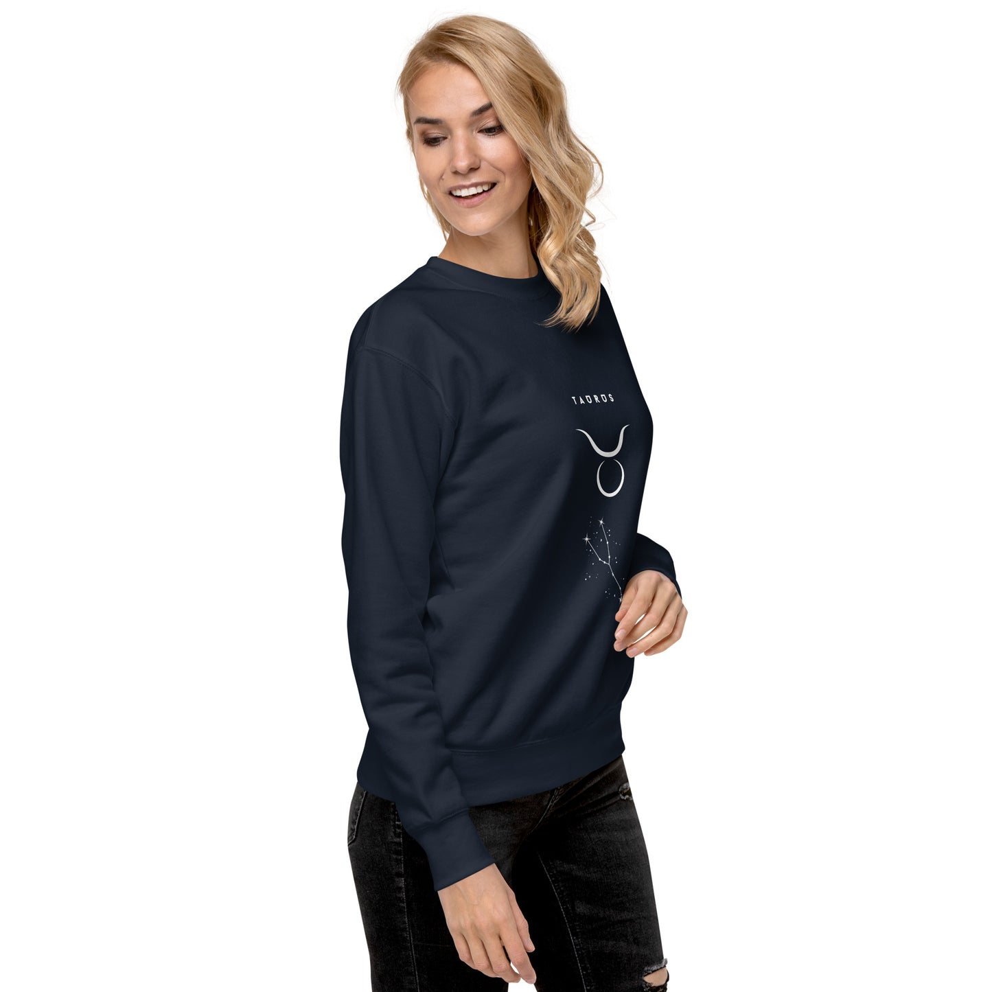 Bullborne Sweatshirt - Left Placement image 11: Cardinal version, size L with front view, right-side angle of the Taurus range.