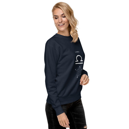 Balance Court Sweatshirt - Left Placement image 11 in Cardinal, size S, showing front view, right-side angle for the Libra design.