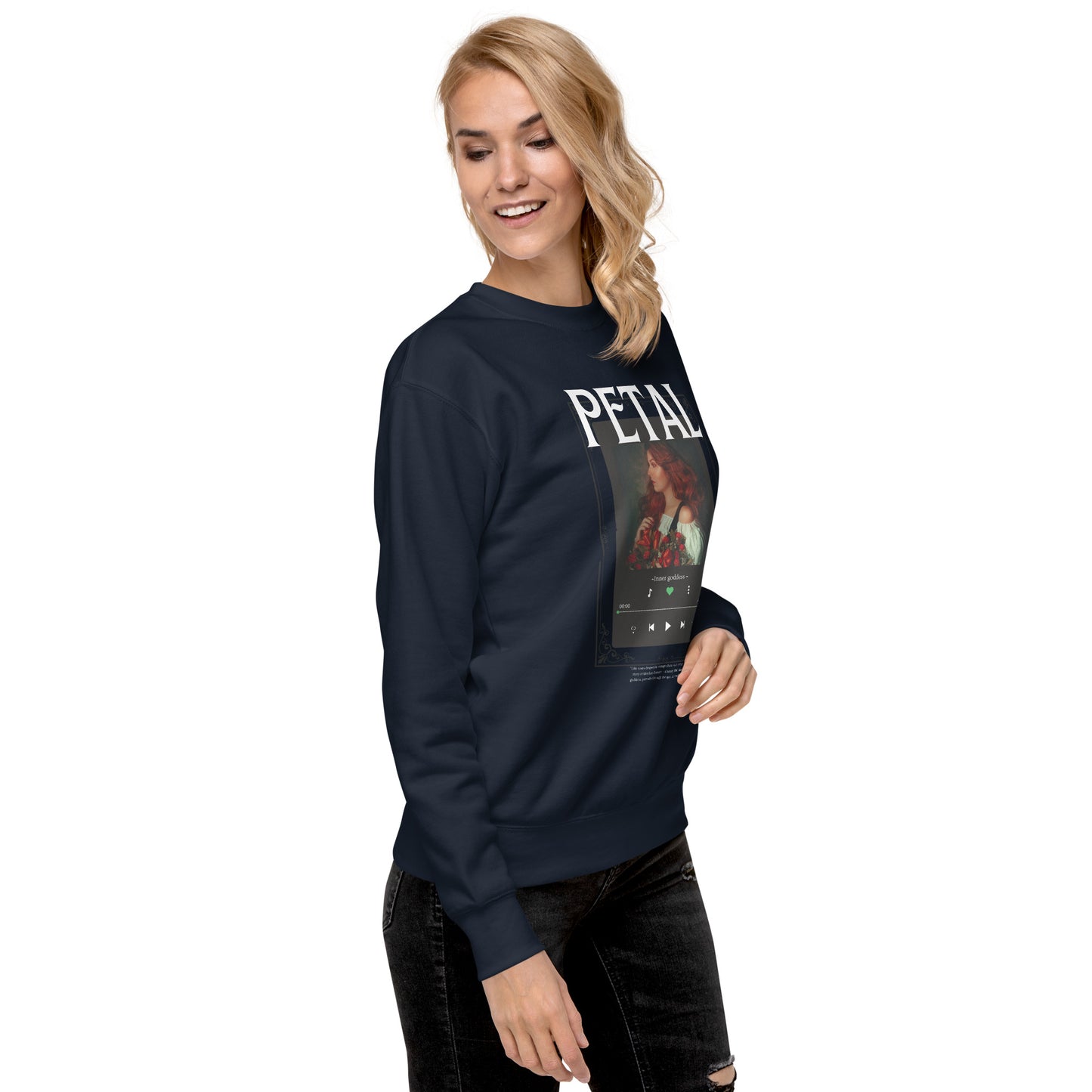 Petaline Sweatshirt image 11: Cardinal version, size S with front view, right-side angle of the Petal range.