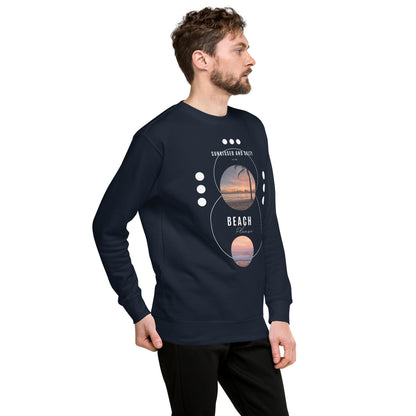 Image 30 of Vintage Black Coastline Attitude Sweatshirt - Left Placement, size 3XL, with Beach Please artwork visible in front view, right-side angle.