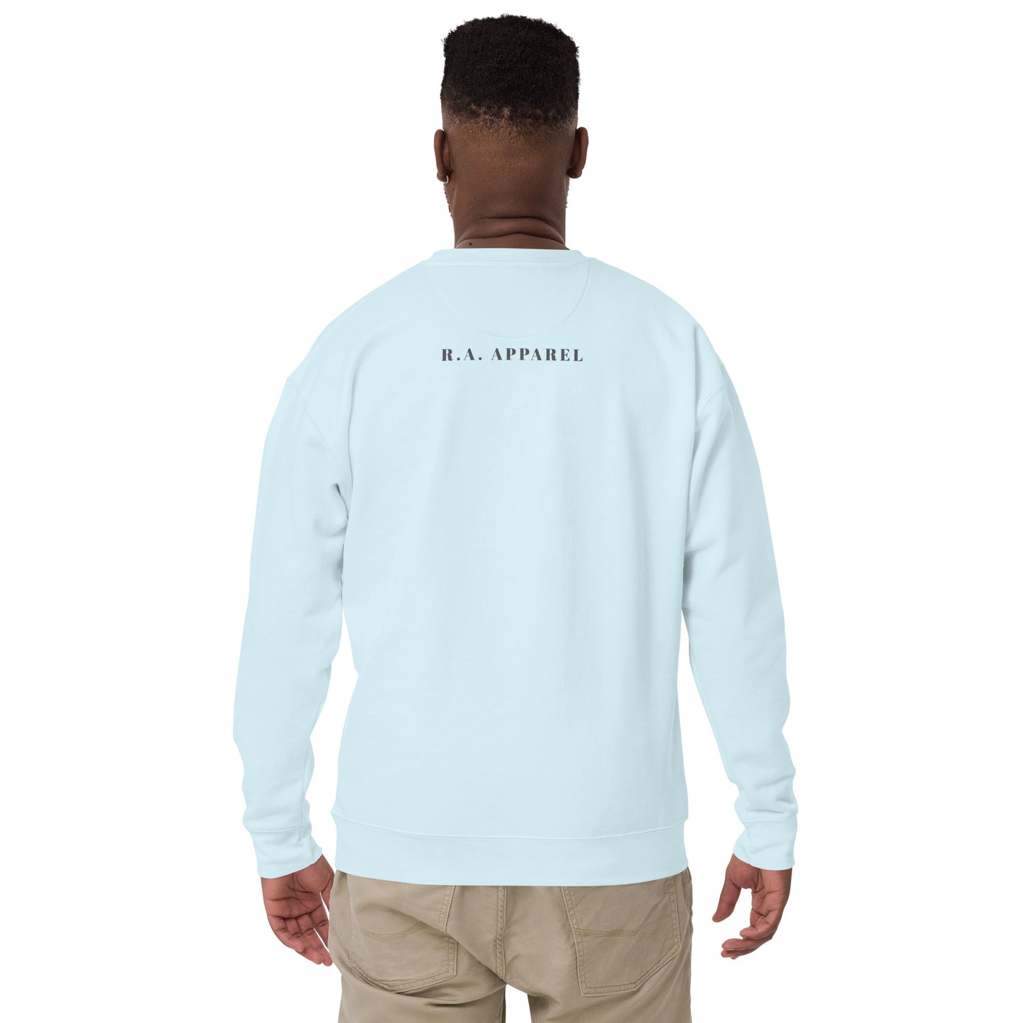 Equinoxe Sweatshirt image 69 in Agave, size XL, showing back view for the Ying and Yang design.