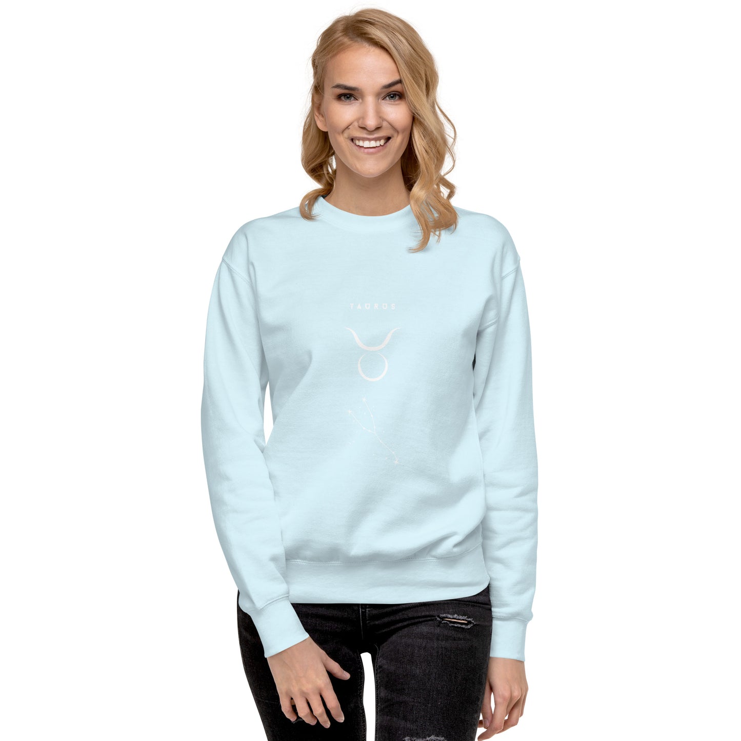 Image 122 of selected colour Bullborne Sweatshirt - Left Placement, with Taurus artwork visible in front view.