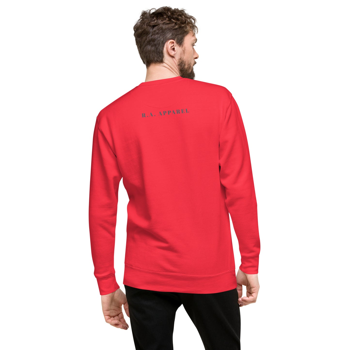 Solmane Sweatshirt - Left Placement by R.A. Apparel, image 46, back view, Khaki, size M, left placement.