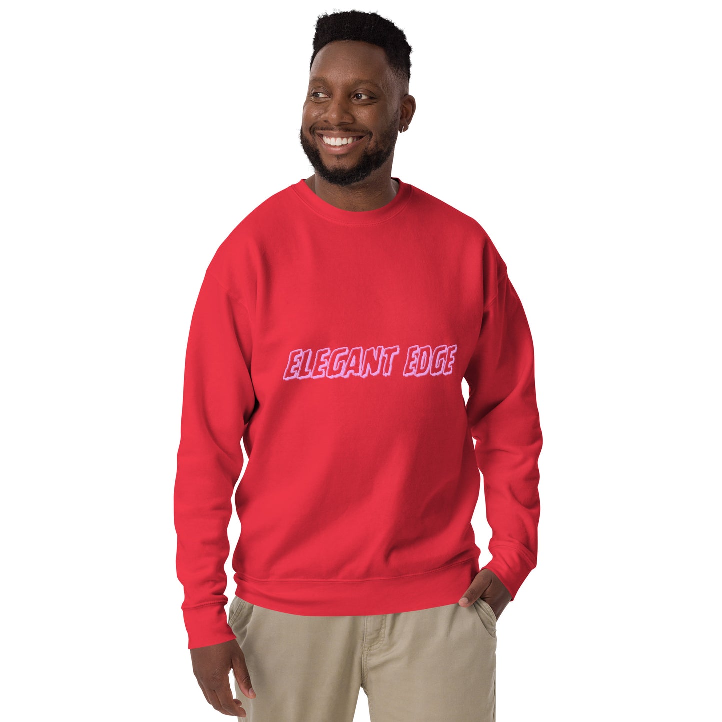 Noir Edge Sweatshirt - Left Placement by R.A. Apparel, image 41, front view, Team Red, size 2XL, left placement.