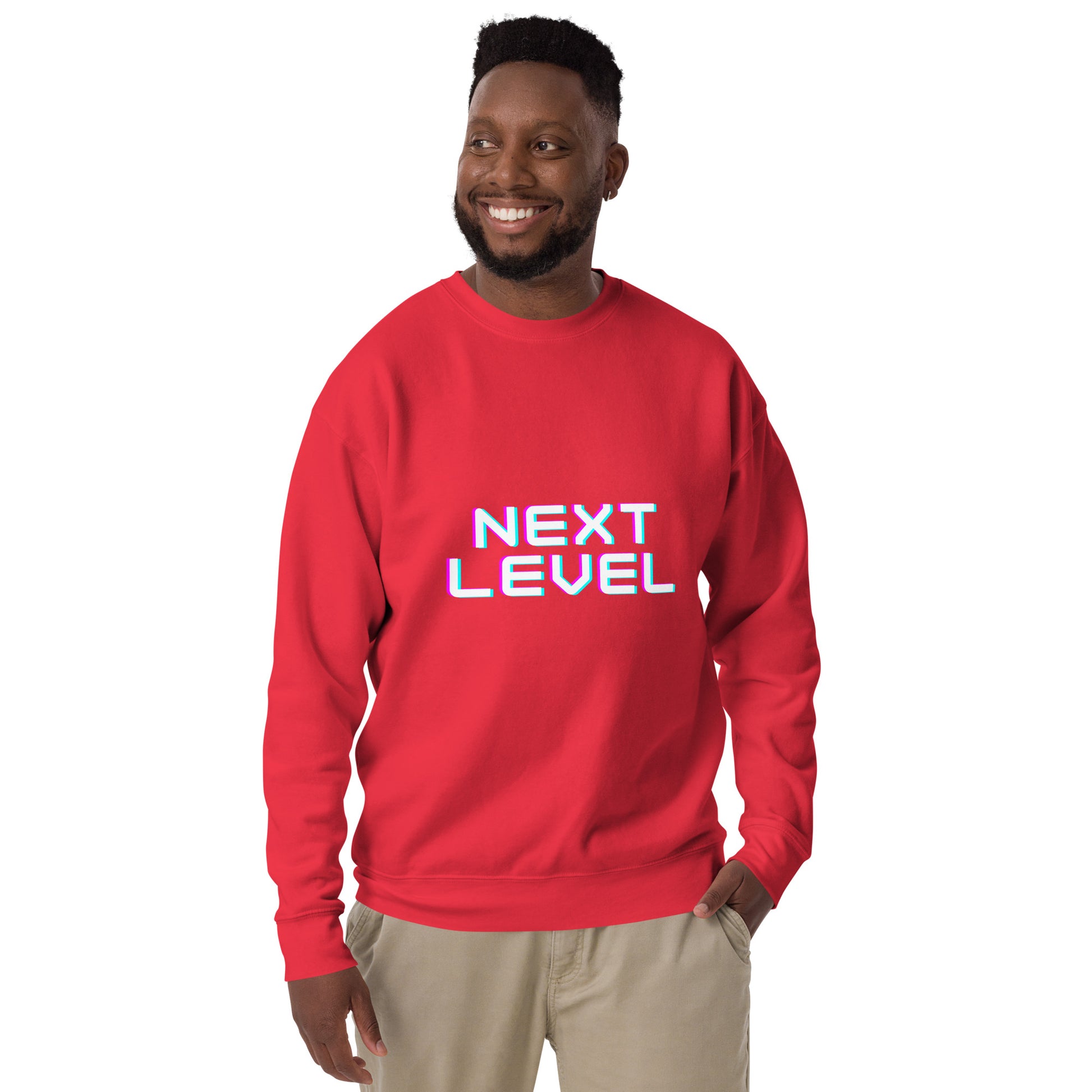 Ascender Sweatshirt - Left Placement image 41: Team Red version, size 2XL with front view of the Next Level range.
